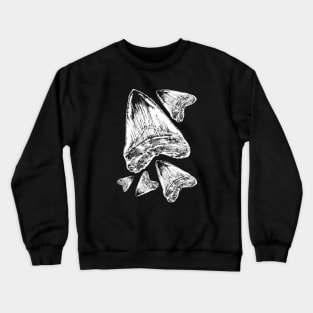 Megalodon shark tooth tshirt - great paleontology gift for shark lovers Crewneck Sweatshirt